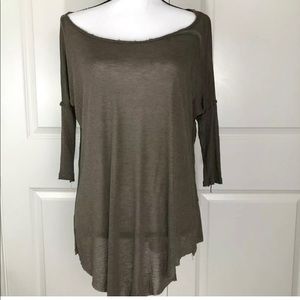 Silence + Noise Burnout Tee Raw Hem Top